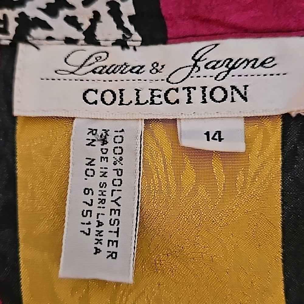 LAURA & JAYNE Colorful Satin Checkerboard Leopard Print Button Down Shirt - Picture 6 of 6